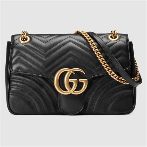 gucci gg marmont black flap matelasse medium crossbody|gg marmont handbags.